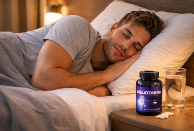 Sono tranquilo e dormindo bem com melatonina